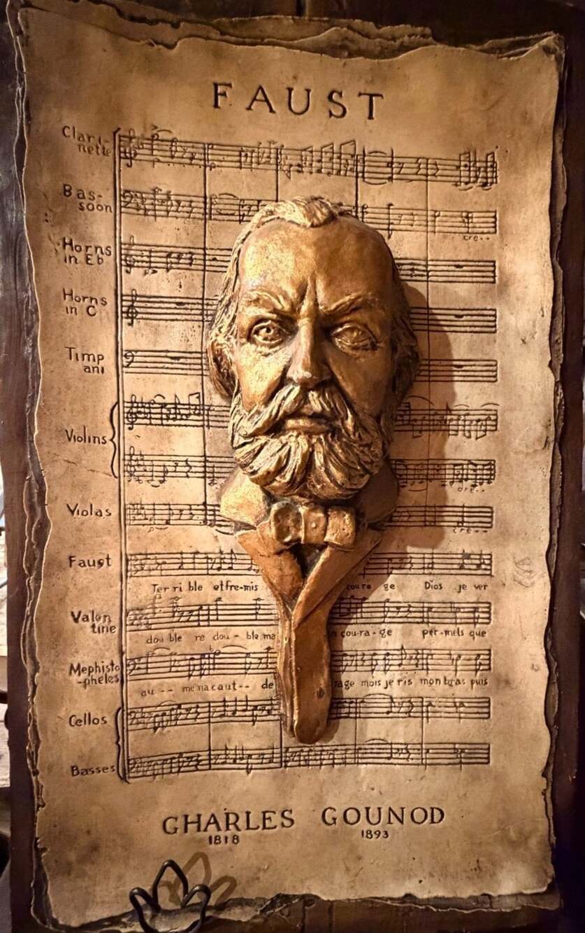 VINTAGE music wall art Faust By Charles Gounod bust 3D sculpture fiberglass RARE